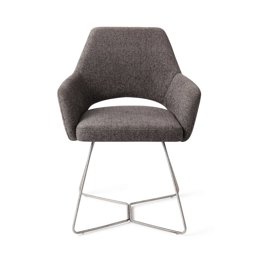 Yanai Amazing Grey Eetkamerstoel Beehive Steel