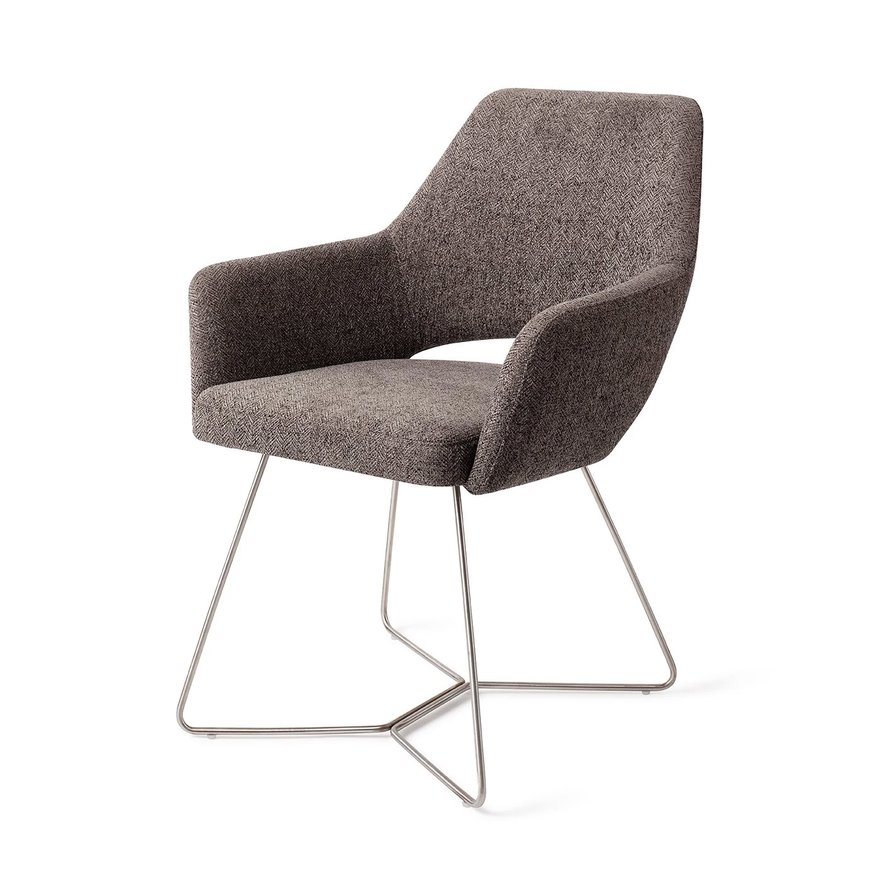 Yanai Amazing Grey Eetkamerstoel Beehive Steel