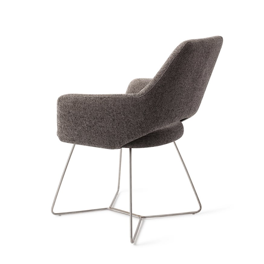 Yanai Amazing Grey Eetkamerstoel Beehive Steel