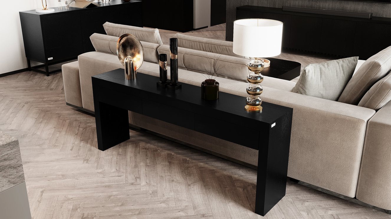 Bezos Sidetable 3-lades Rechthoekig Eiken