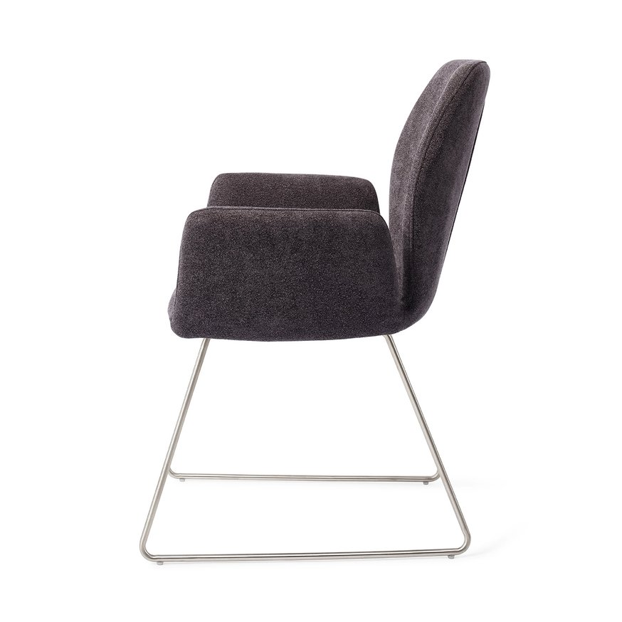 Misaki Almost Black Eetkamerstoel Slide Steel