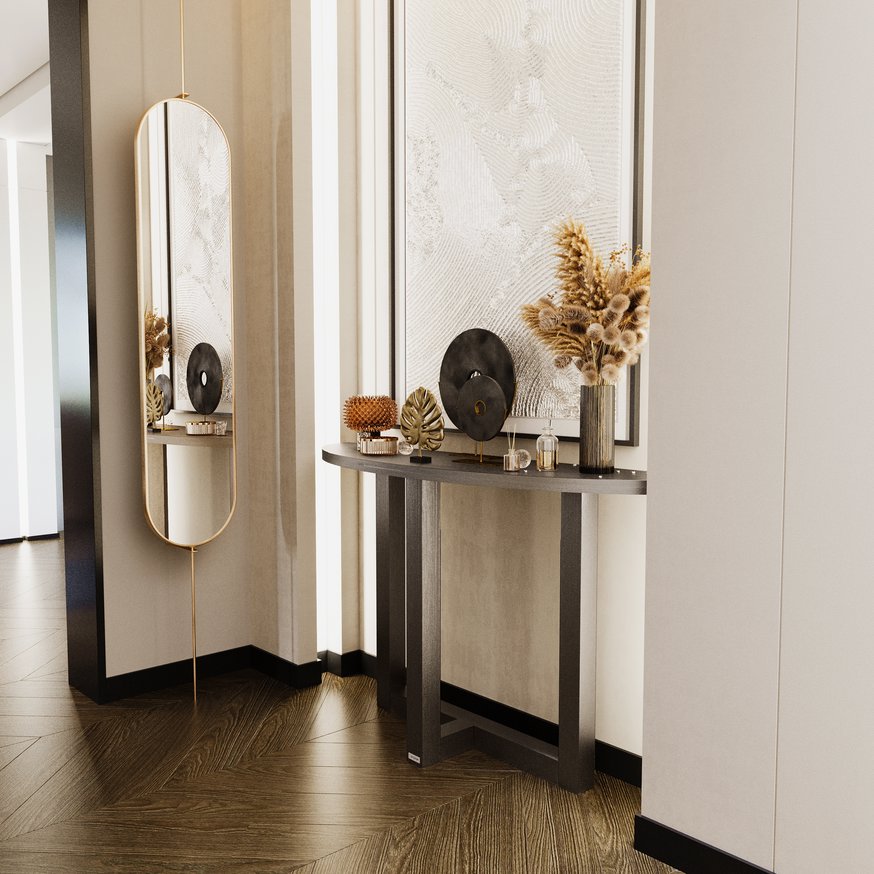 Norton Sidetable Half-Rond Eiken