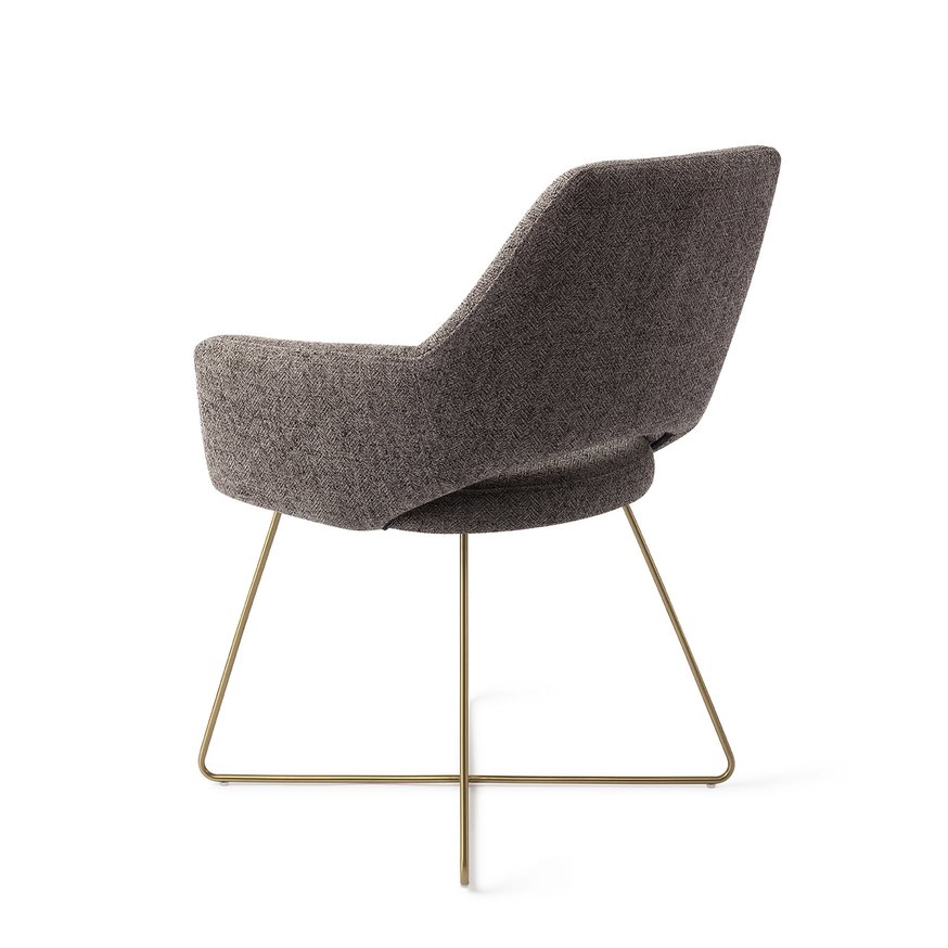 Yanai Amazing Grey Eetkamerstoel Cross Gold