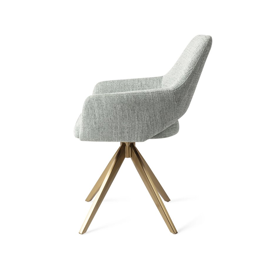Yanai Soft Sage Eetkamerstoel Turn Gold