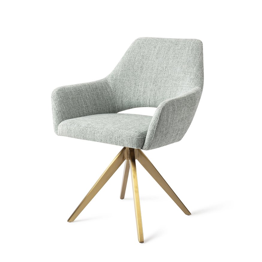 Yanai Soft Sage Eetkamerstoel Turn Gold