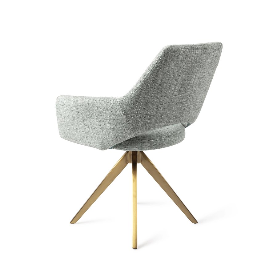 Yanai Soft Sage Eetkamerstoel Turn Gold