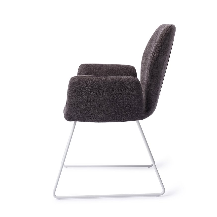 Misaki Almost Black Eetkamerstoel Slide White