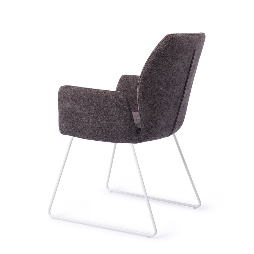 Misaki Almost Black Eetkamerstoel Slide White