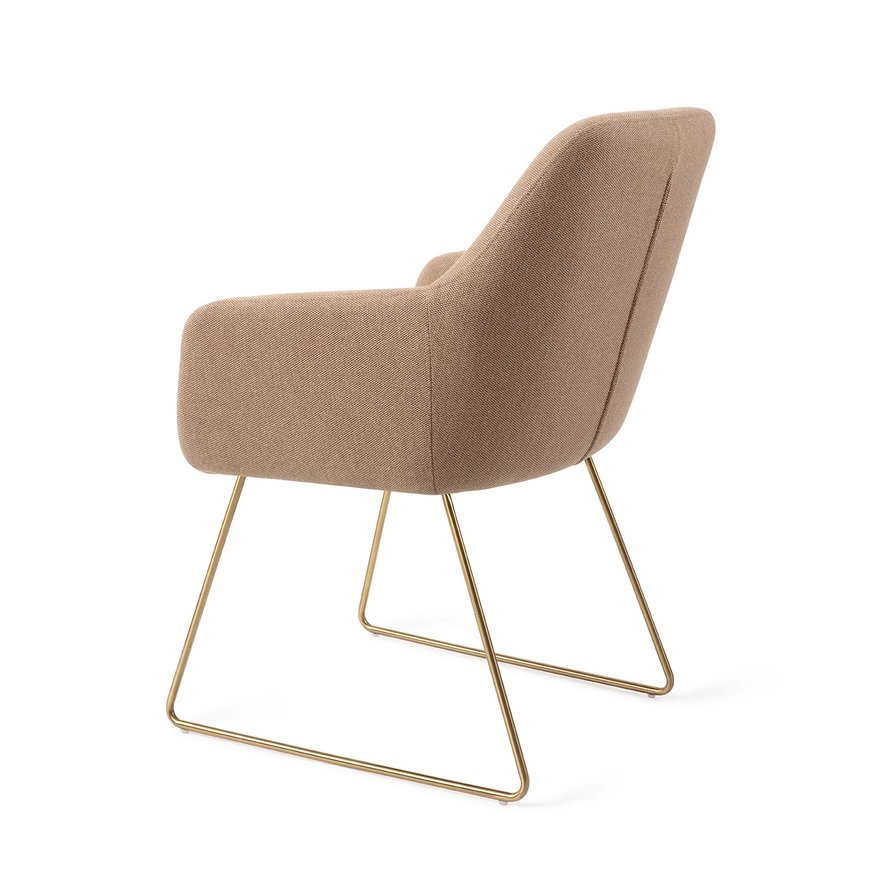 Hiroo Whisper Wheat Eetkamerstoel Slide Gold