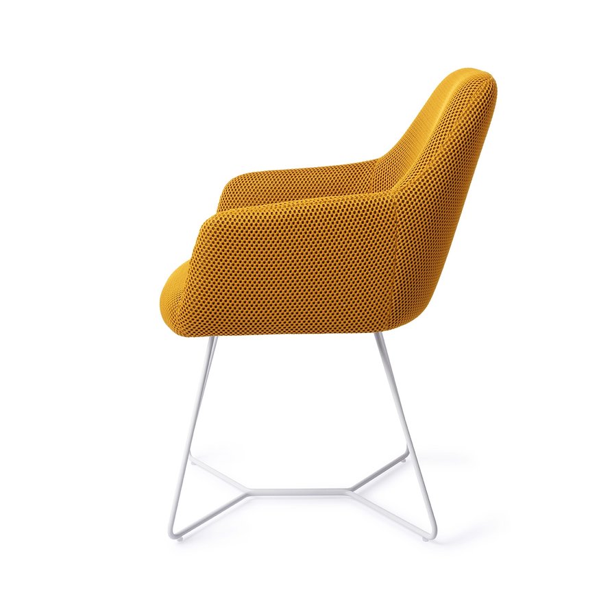 Hiroo Groovy Garam Eetkamerstoel Beehive White