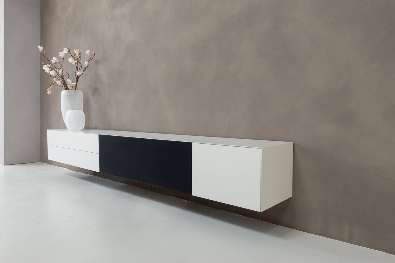 Tv-Meubel	Zyan 2 Kleppen 2 Lades met Speakerdoek