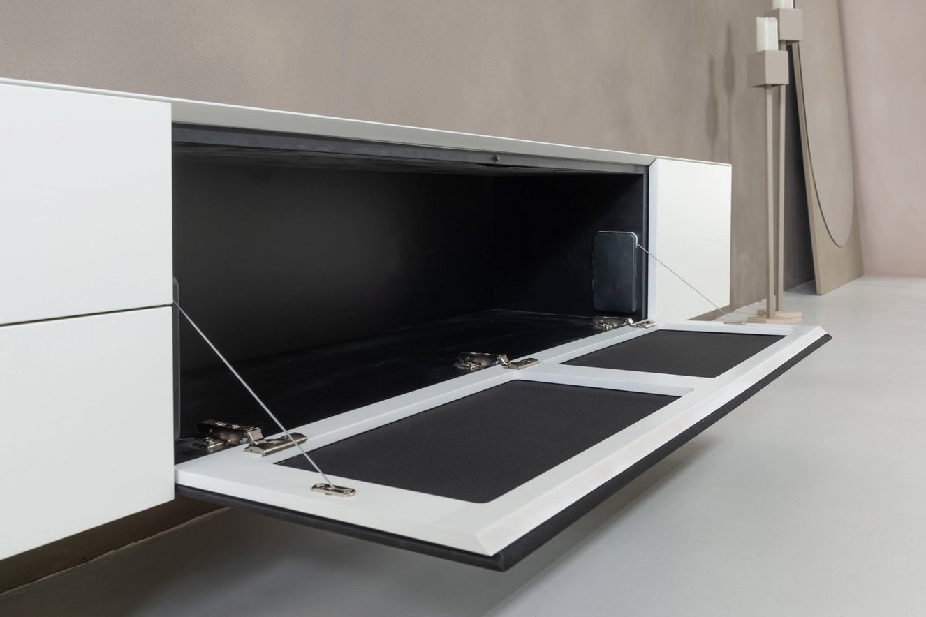 Tv-Meubel	Zyan 2 Kleppen 2 Lades met Speakerdoek