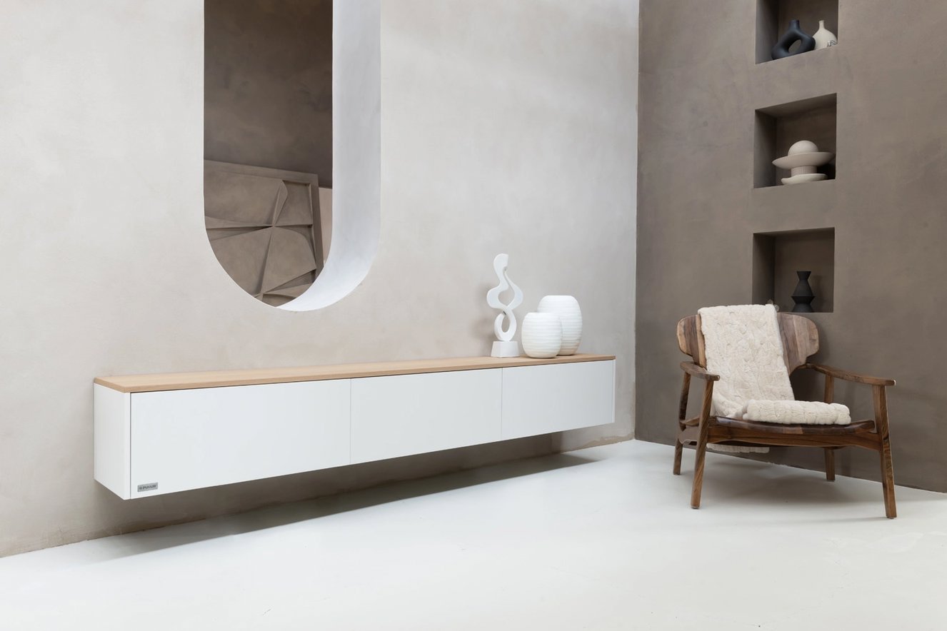 Tv-Meubel	Johnson 3 Kleppen MDF met Eiken Blad