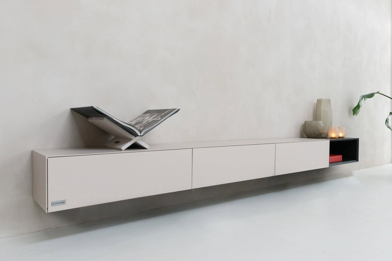 Tv-Meubel	Zyan 3 Kleppen MDF met Eiken Vak