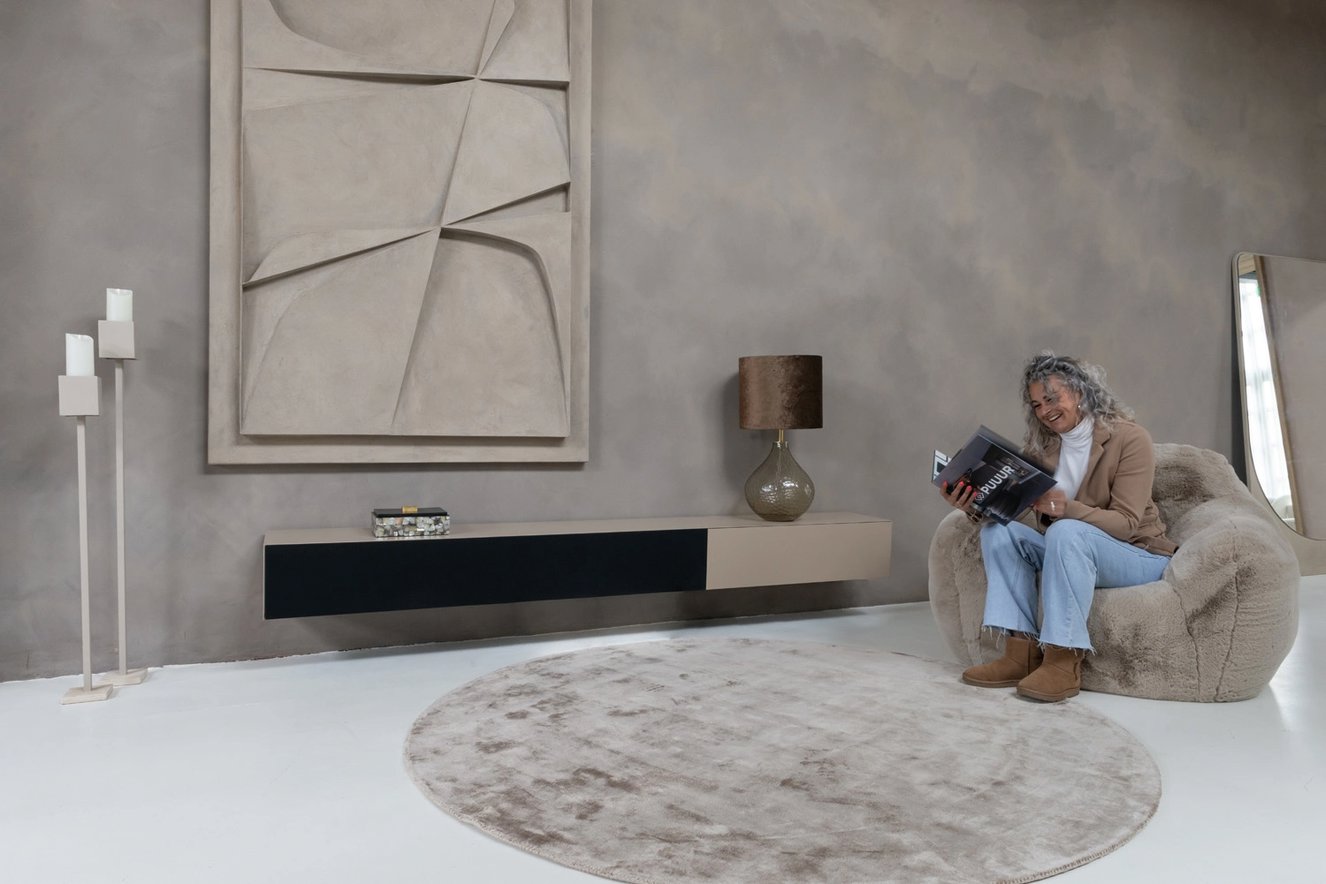 Tv-Meubel	Zyan 2 Kleppen met Speakerdoek Eiken