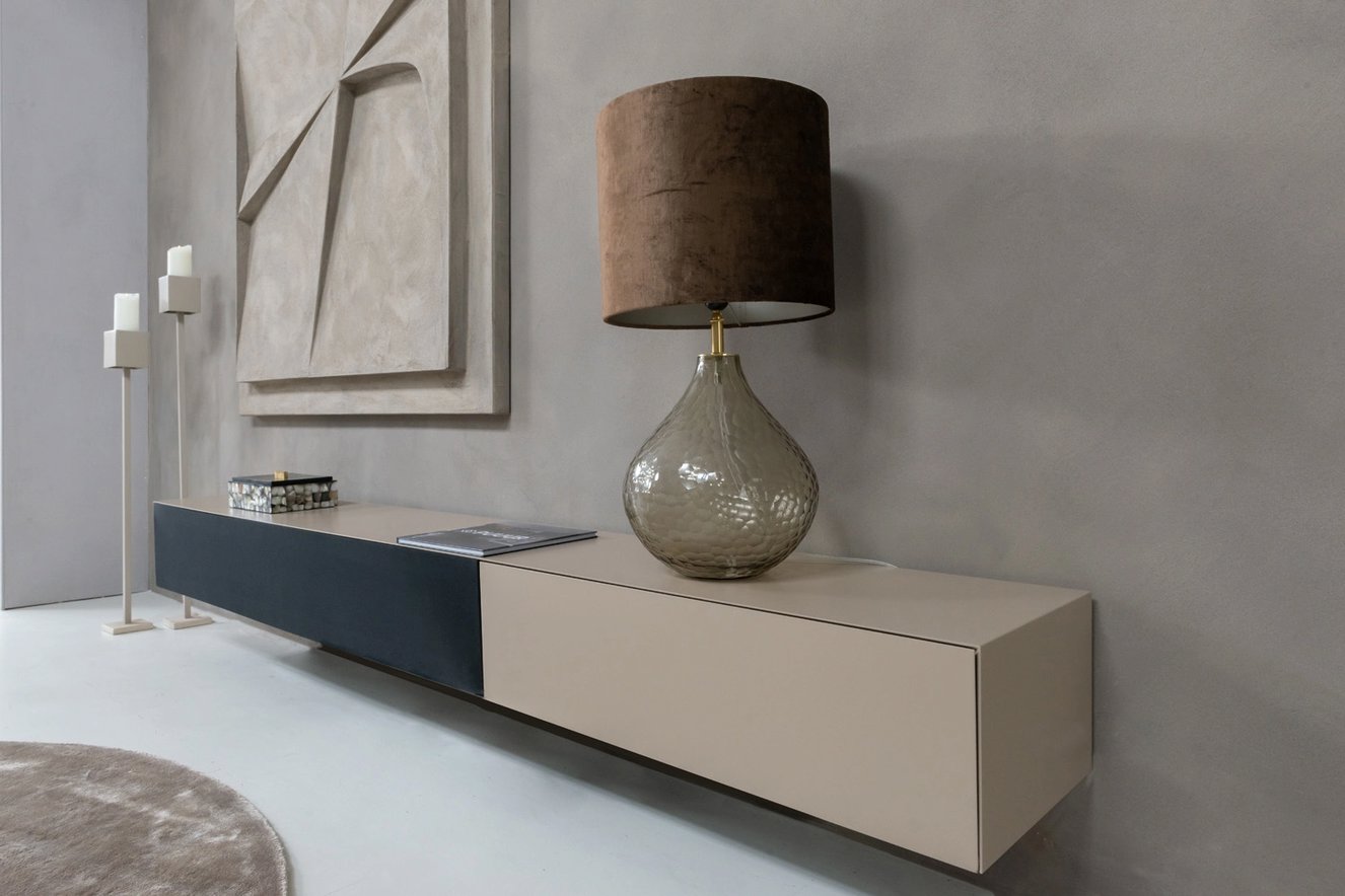 Tv-Meubel	Zyan 2 Kleppen met Speakerdoek Eiken