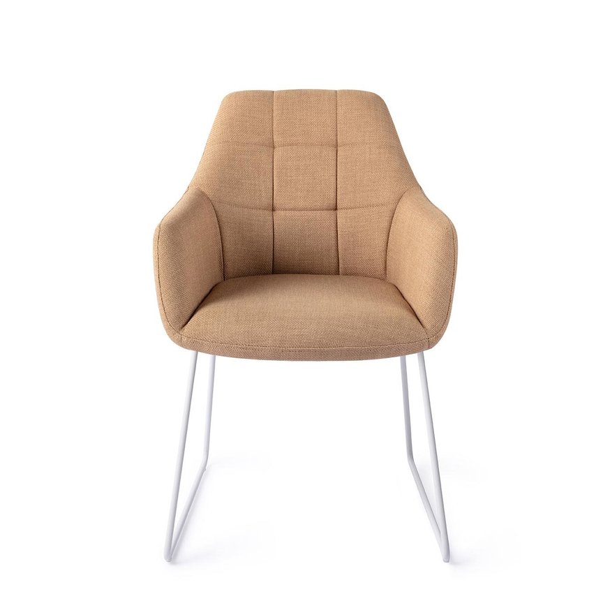 Noto Toasted Toffee Eetkamerstoel Slide White