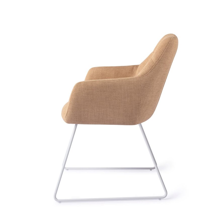 Noto Toasted Toffee Eetkamerstoel Slide White
