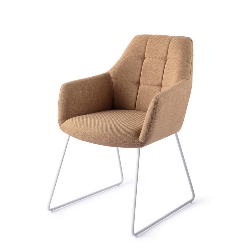 Noto Toasted Toffee Eetkamerstoel Slide White