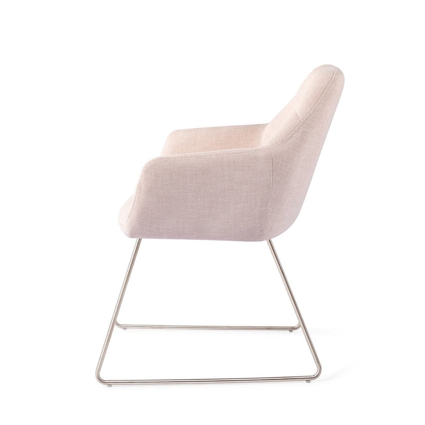 Noto Petal Pink Eetkamerstoel Slide Steel