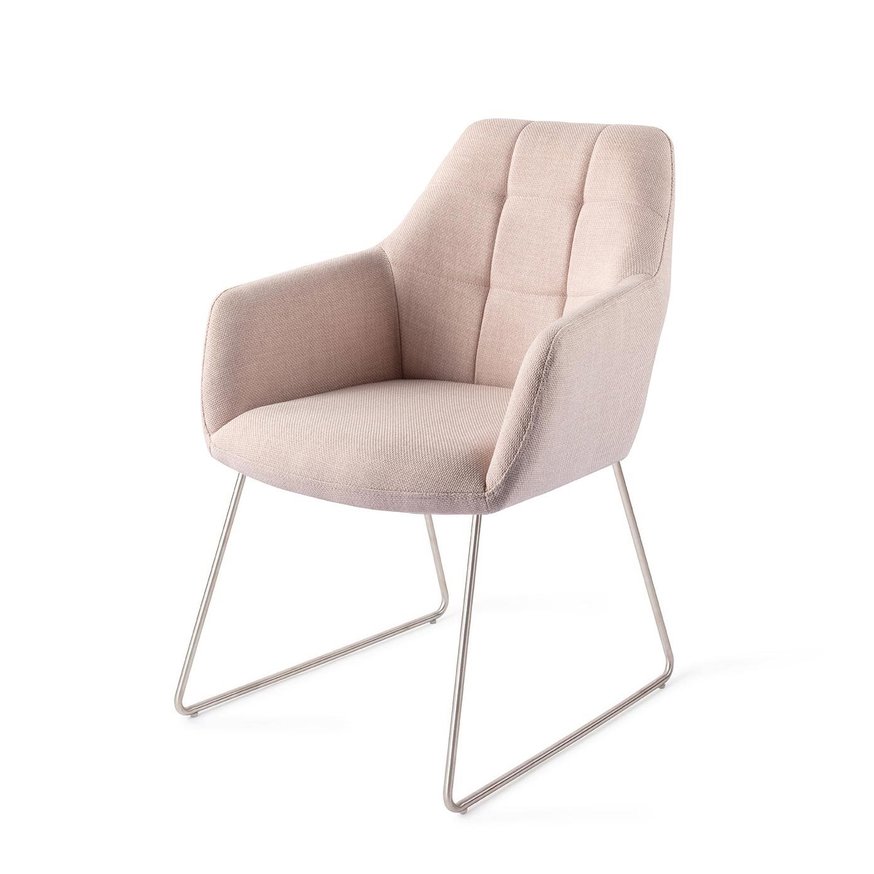 Noto Petal Pink Eetkamerstoel Slide Steel