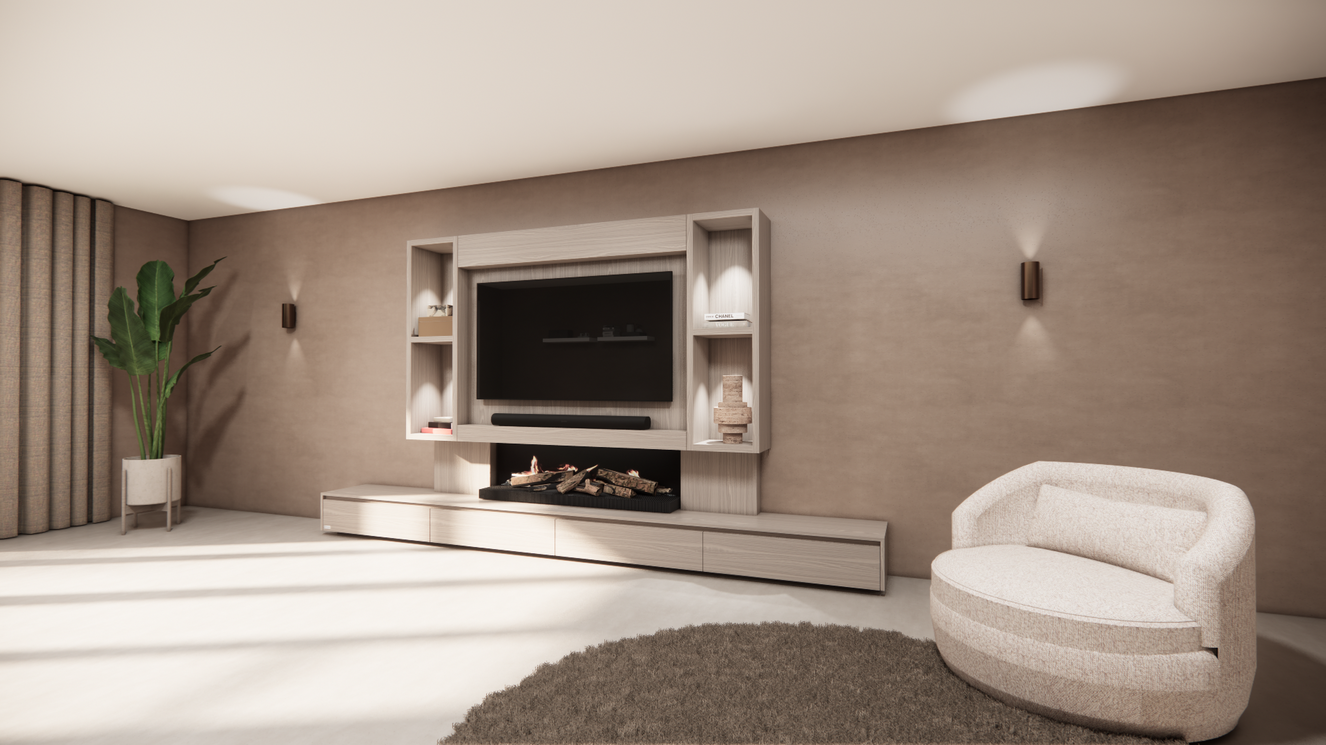 Tv-Meubel	Mason Kalfire	E-65 4-kleppen Lowboard Open	vakken