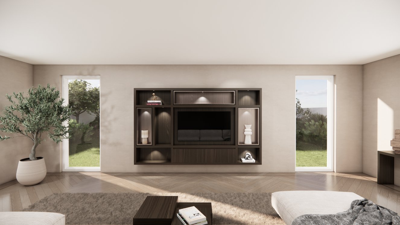 Cinewall	Como Colorbox Hangend Eiken Medio b300xh180cm