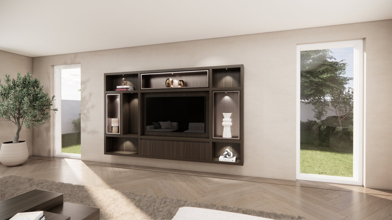 Cinewall	Como Colorbox Hangend Eiken Medio b300xh180cm