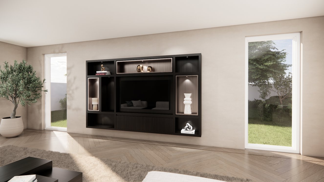 Cinewall	Como Colorbox Hangend Eiken Medio b300xh180cm