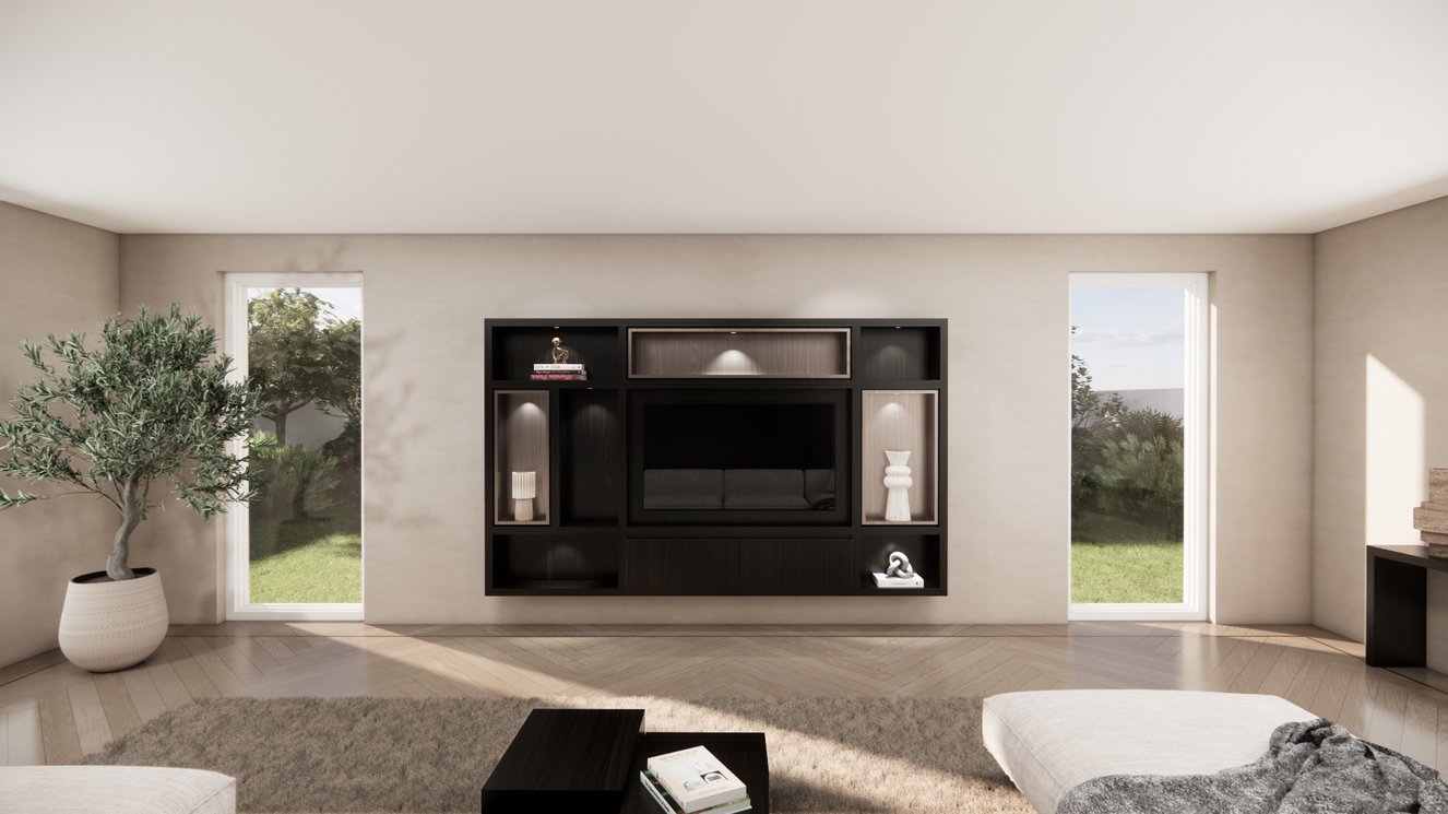 Cinewall	Como Colorbox Hangend Eiken Medio b300xh180cm