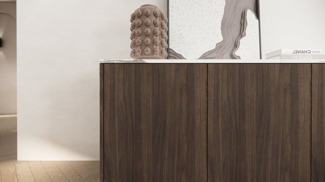 Murphy Dressoir 4	Deuren Melamine Marmer	blad