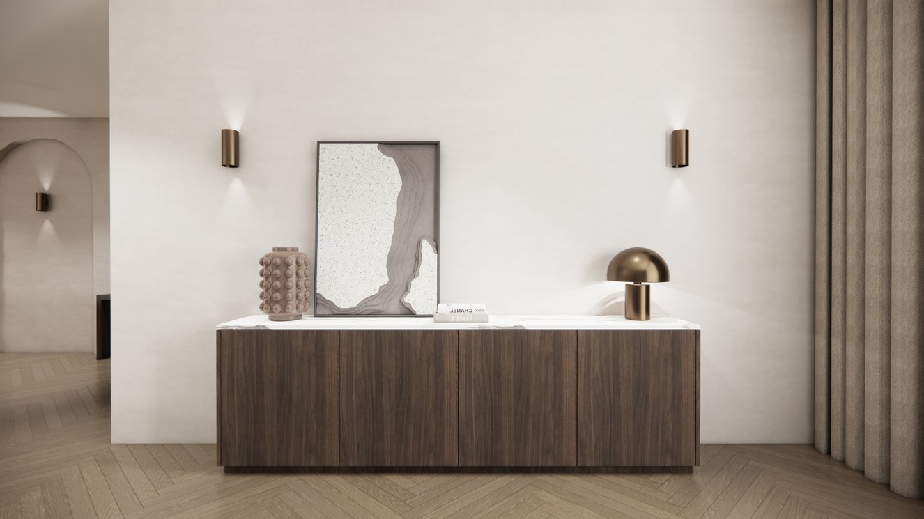 Murphy Dressoir 4	Deuren Melamine Marmer	blad