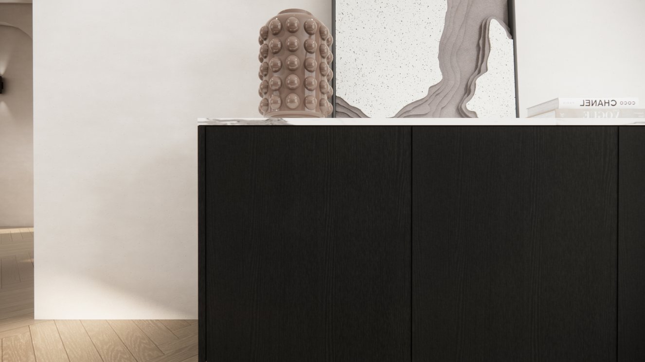 Murphy Dressoir 4	Deuren Melamine Marmer	blad