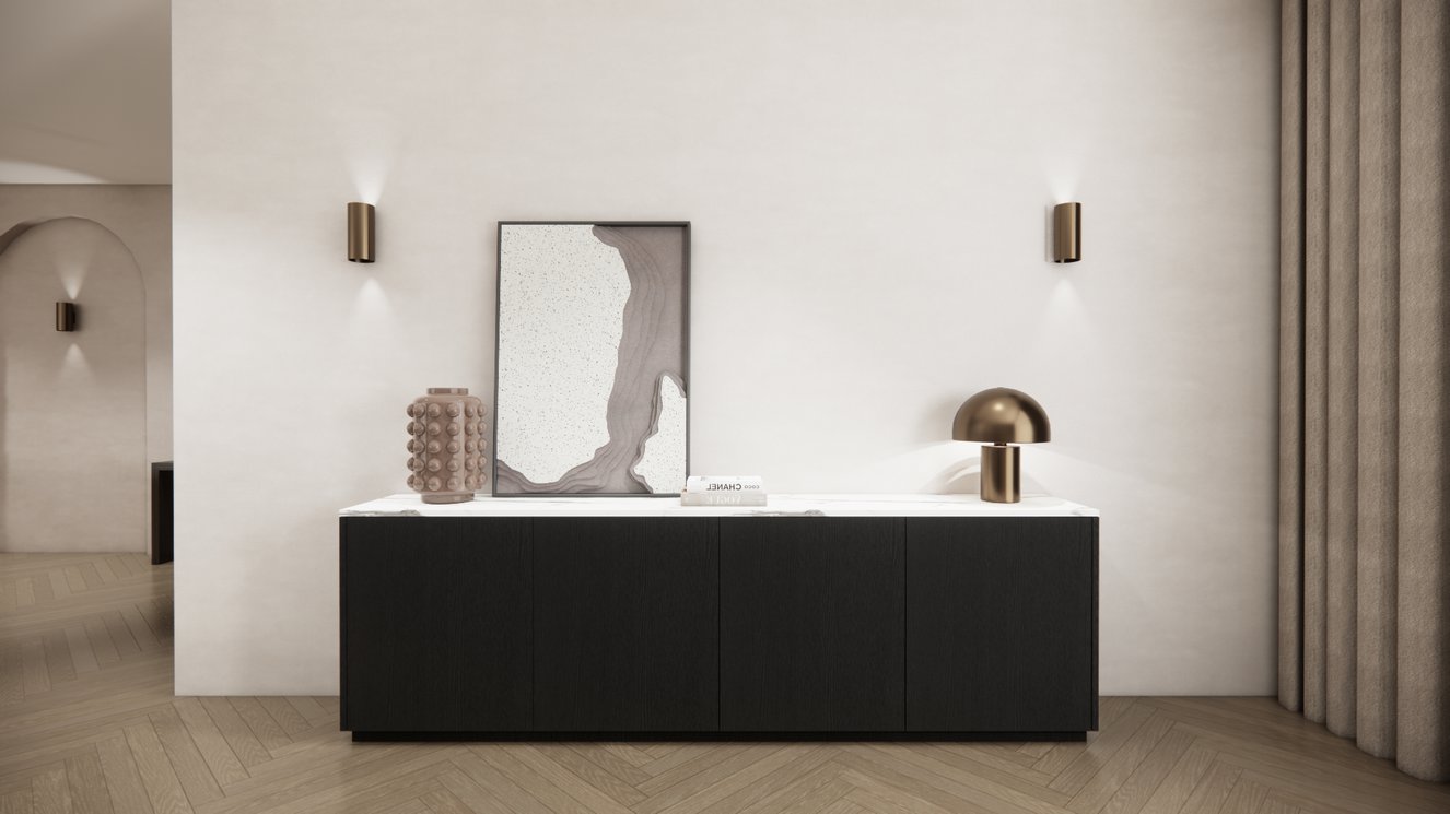 Murphy Dressoir 4	Deuren Melamine Marmer	blad