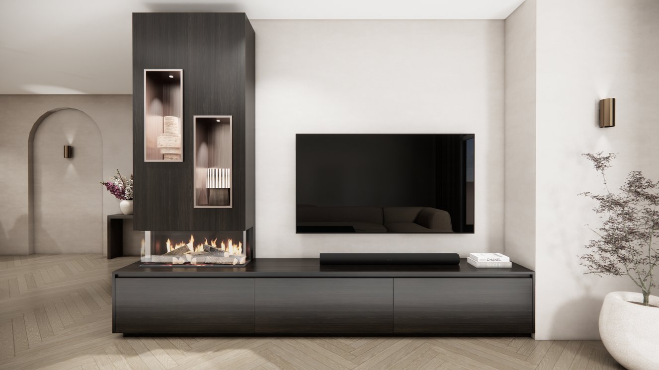 Tv-Meubel	Mason British	Fires	870 3-kleppen Chimney Majestic