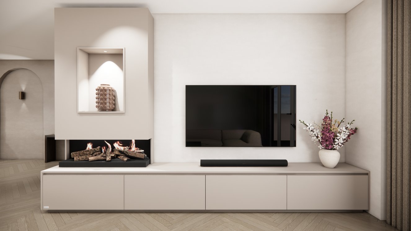 Tv-Meubel	Mason Kalfire	E55 4-kleppen Chimney Grand