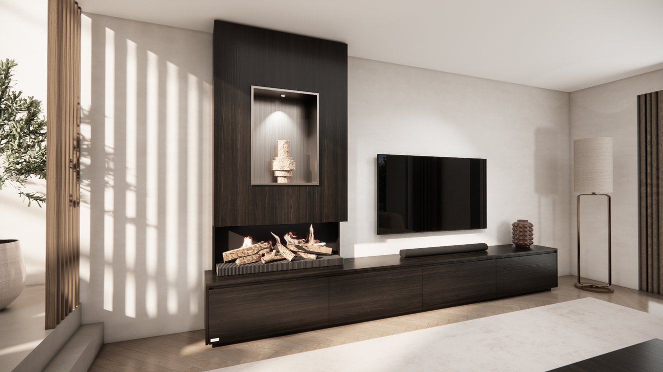 Tv-Meubel	Mason Kalfire	E55 4-kleppen Chimney Grand