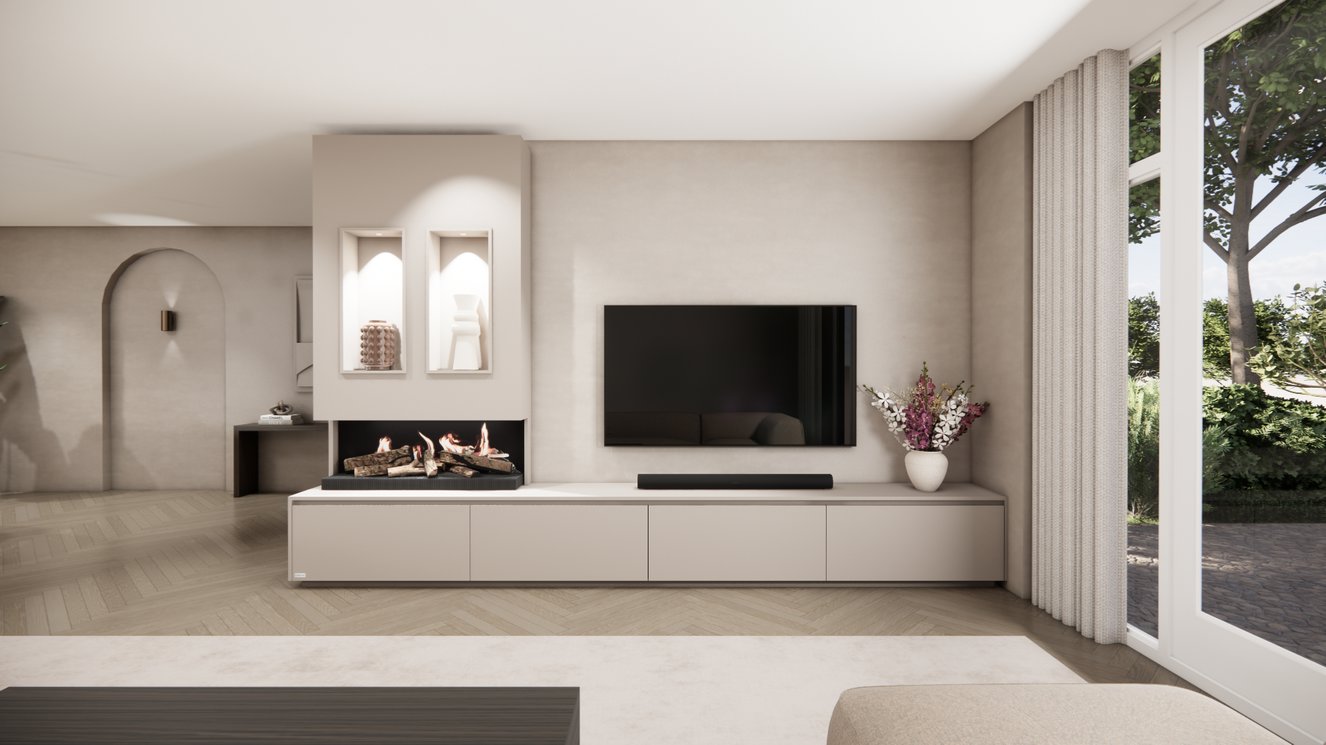 Tv-Meubel	Mason Kalfire	E55 4-kleppen Chimney Majestic