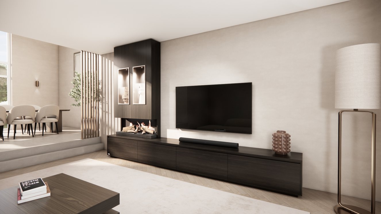 Tv-Meubel	Mason Kalfire	E55 4-kleppen Chimney Majestic