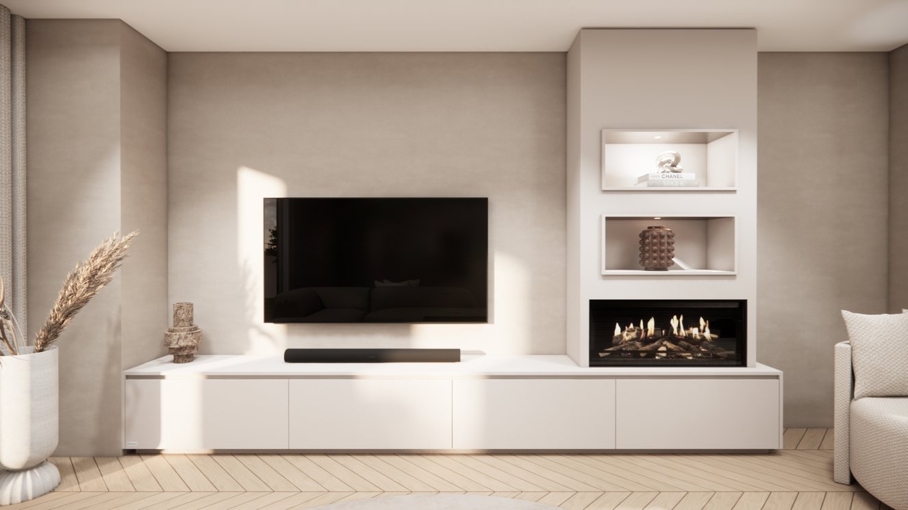 Tv-Meubel	Mason Kalfire	E-ONE	100F 4-kleppen Chimney Excellent