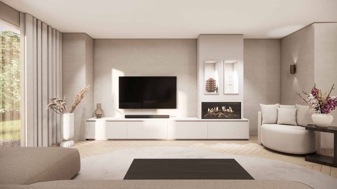 Tv-Meubel	Mason Kalfire	E-ONE	100F 4-kleppen Chimney Majestic