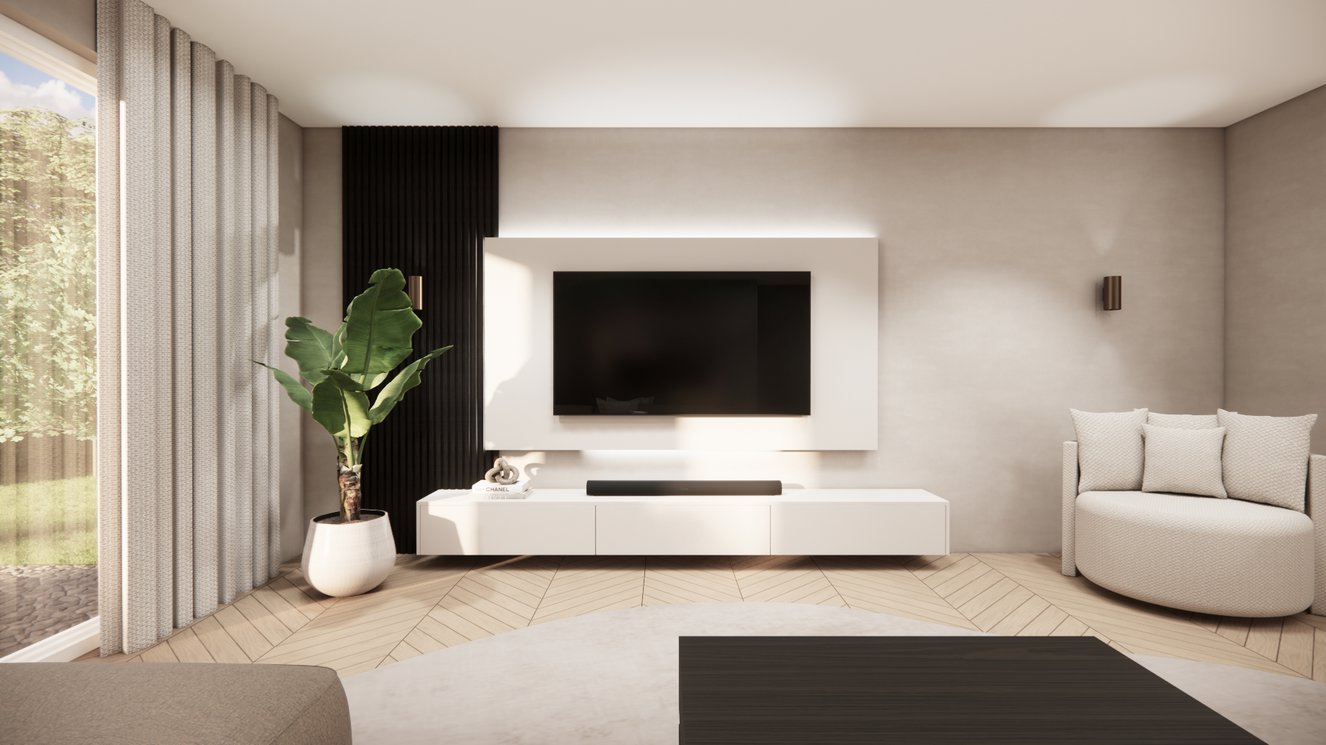 Melamine	Mat Tv-paneel