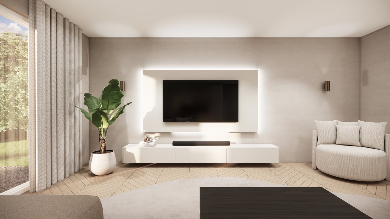 Melamine	Mat Tv-paneel