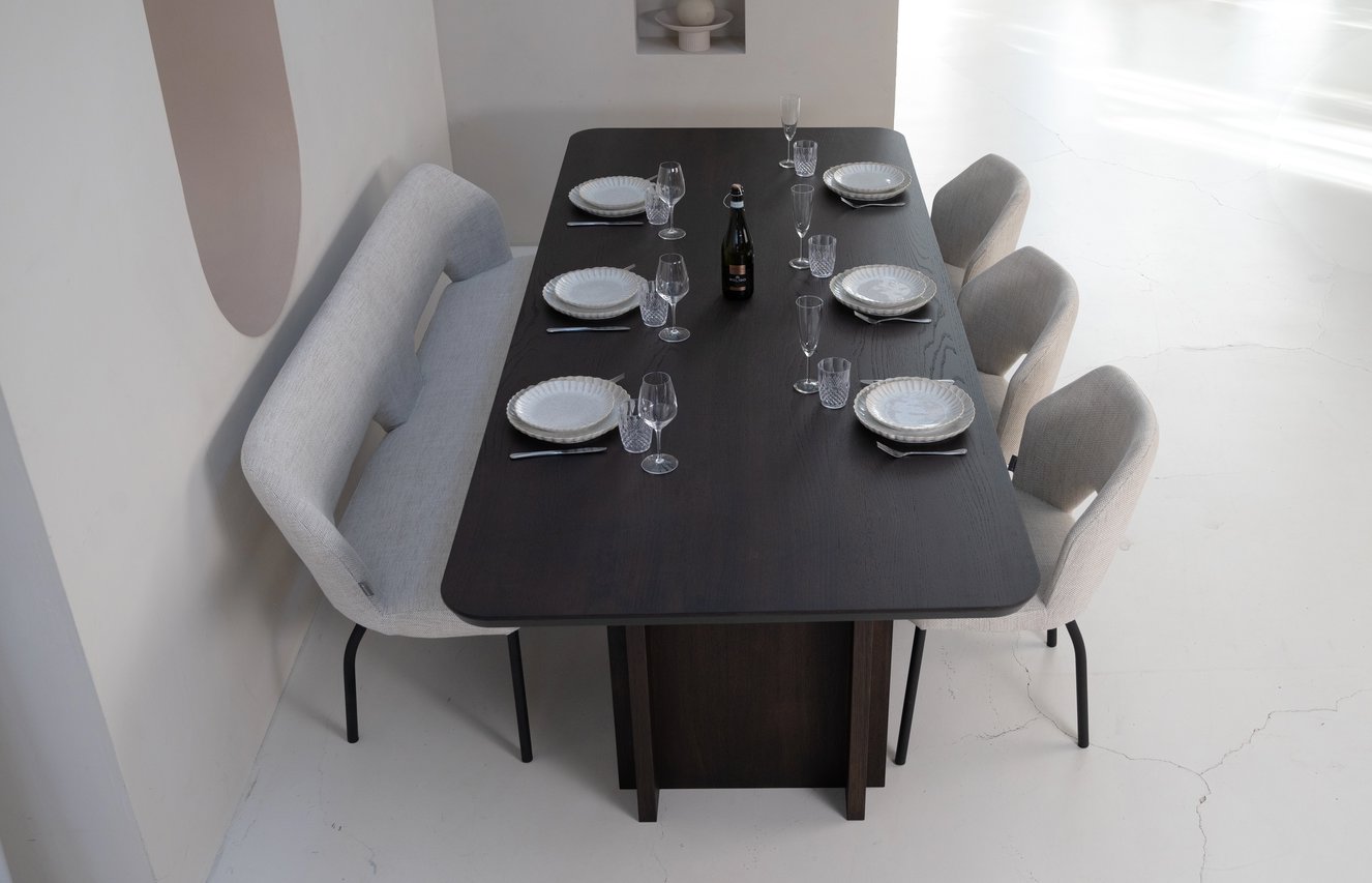 Genova Eettafel Rechthoekig Afgeronde Hoek Eiken