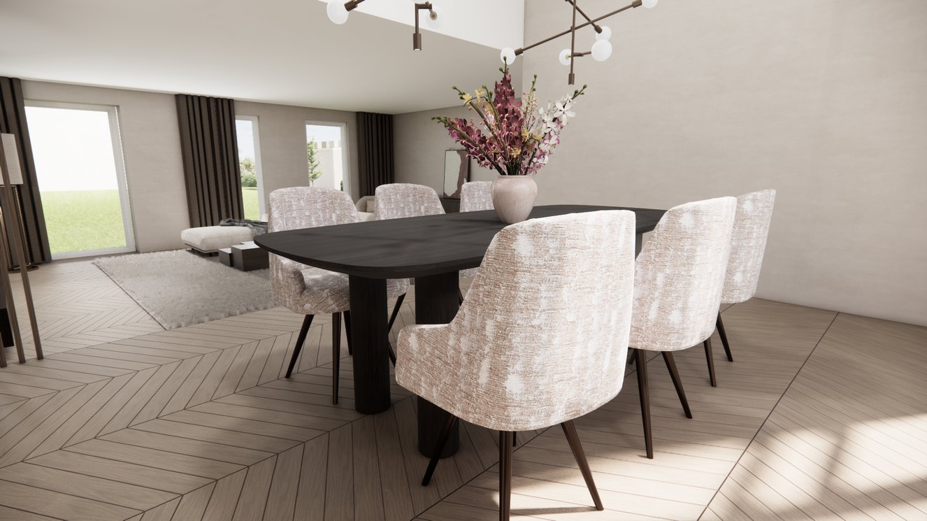 Palermo Massive 4-Round Eettafel Deens Ovaal Eiken