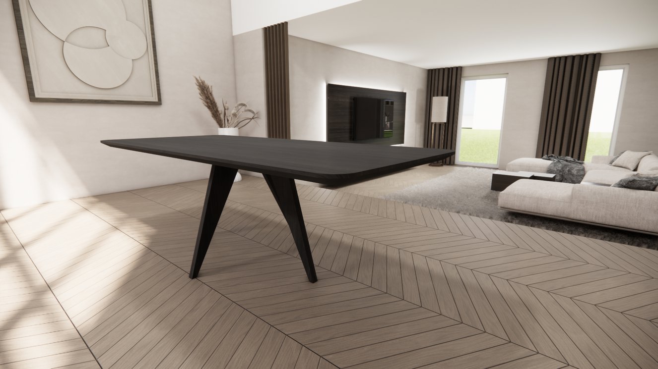 Matera 4-Taper Eettafel Rechthoekig Afgeronde Hoek Eiken