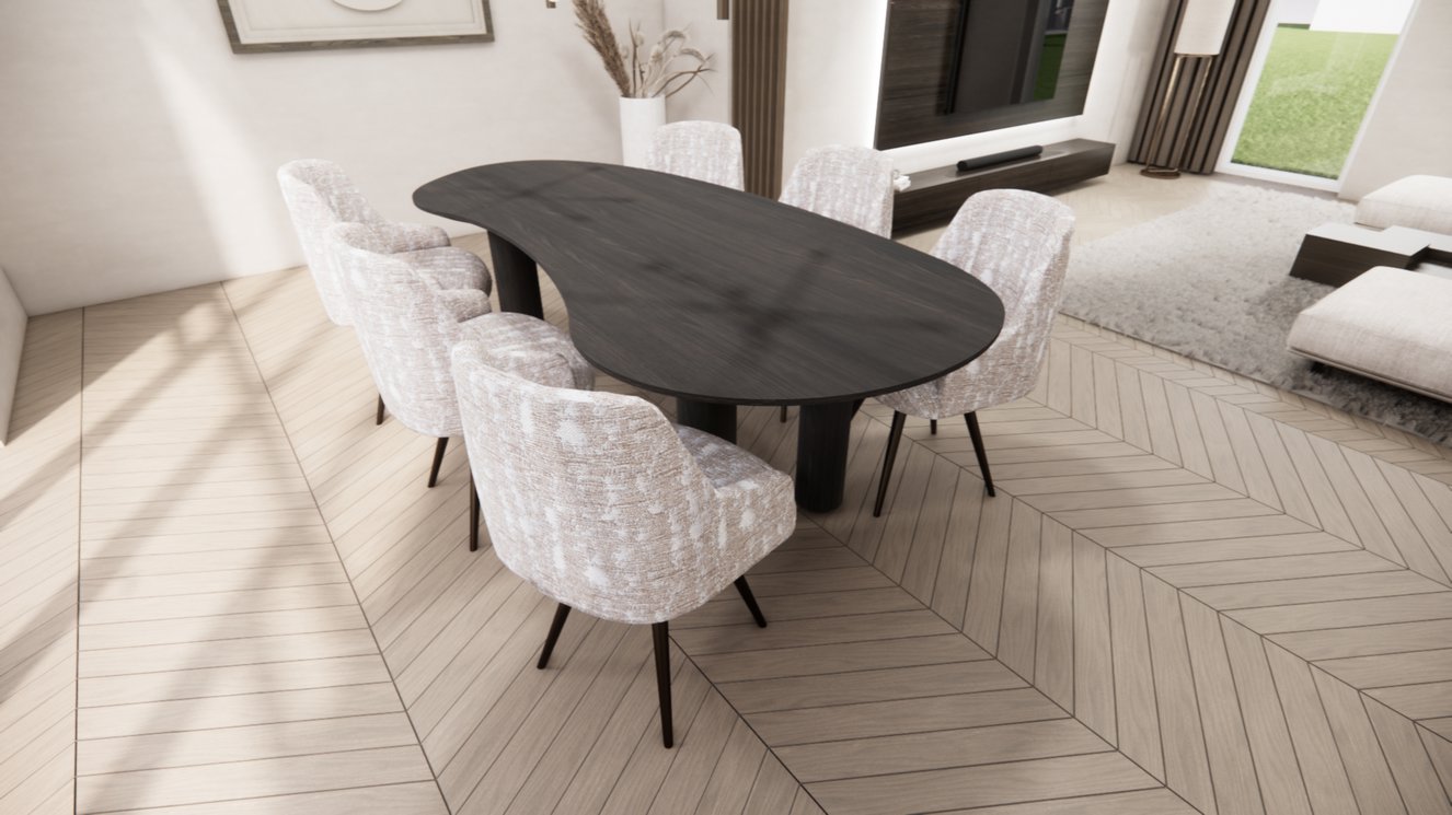 Palermo Massive 4-Round Eettafel Organisch Amaya Eiken