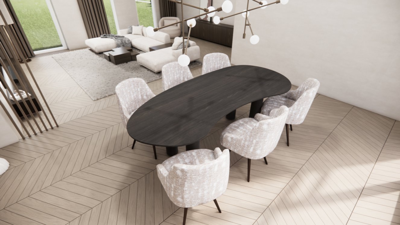 Palermo Massive 4-Round Eettafel Organisch Amaya Eiken