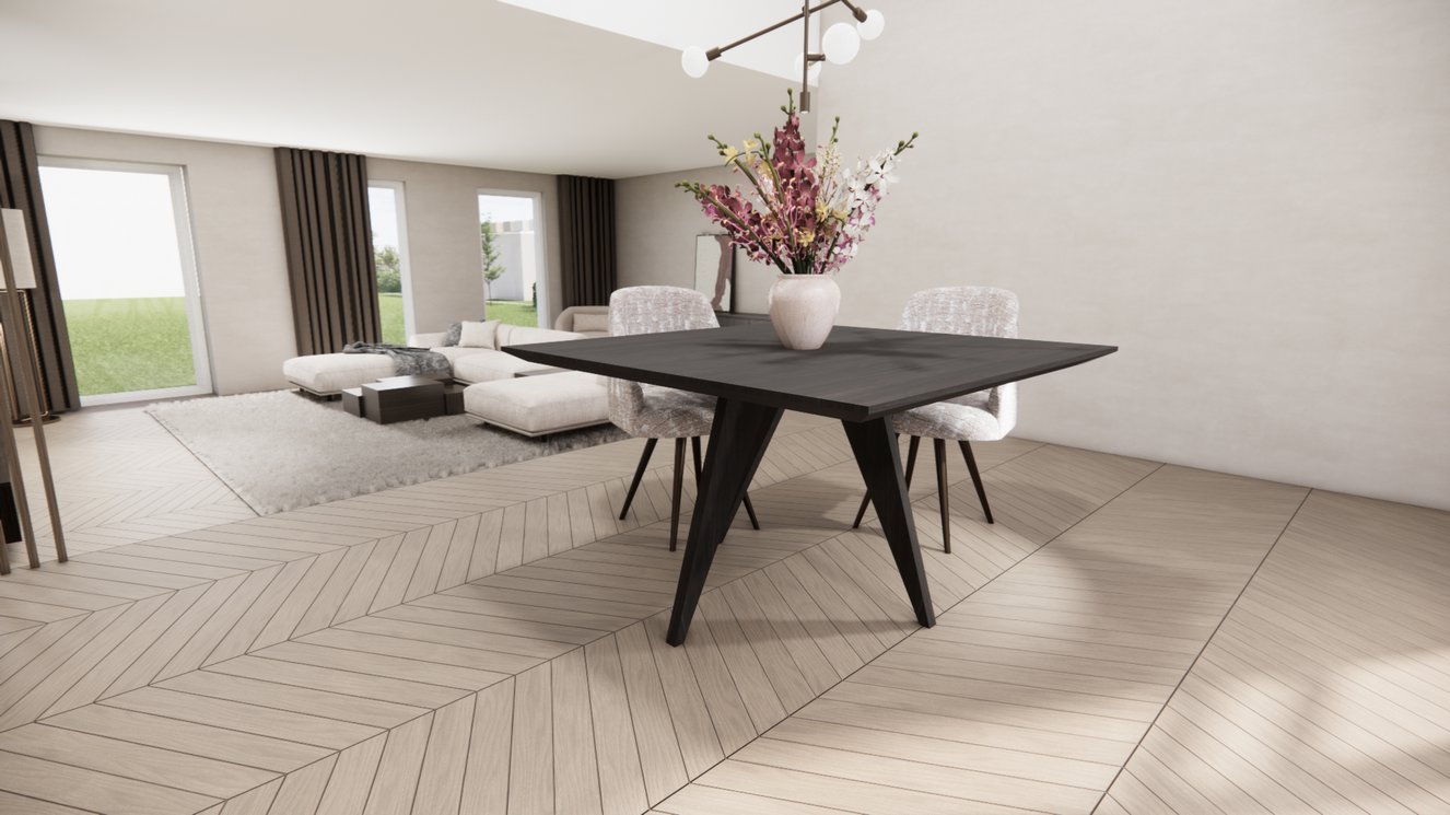 Matera 4-Taper Eettafel Vierkant Eiken