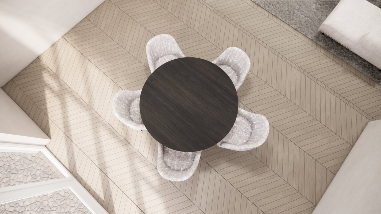 Matera 4-Taper Eettafel Rond Eiken